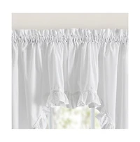 Ellis Curtain Classic Narrow Ruffle 3" Rod Pocket Swag Curtain Panel 86" X 38"