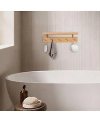 Yigii Handmade Rack with Brass Hooks for Entryways and Living Spaces