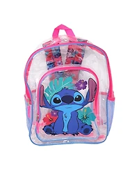Disney Stitch Transparent Backpack Clear 16" Girls School Bag