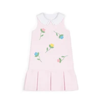 Florence Eiseman Little Girls Stripe Pique Dress With Tulips