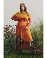 Eloquii Women's Plus Photo Real Mesh Dress