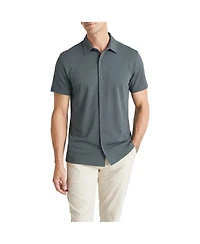 Level 7 Men's Office-Leisure Collection Button Front Seamless Short Sleeve Shirt