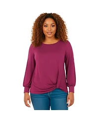 Avenue Women's Scoop Neck Knot Hem Top