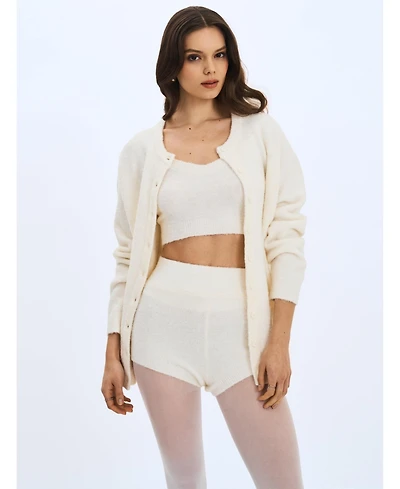 Miss Circle Women's Orla Wool-Blend Ribbed Knit Cardigan