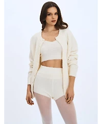 Miss Circle Women's Orla Wool-Blend Ribbed Knit Cardigan