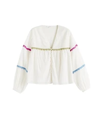 Chinti & Parker Women's Cotton Rainbow Scallop Blouse