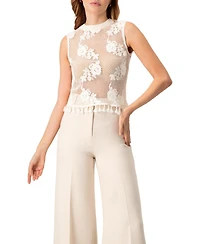 Ivonne Women's Sleeveless Knitted Fringe Top