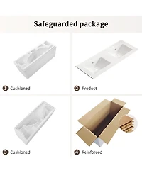 Busdays Double Bowl Ceramic Bathroom Sink