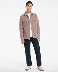 Lands' End Men's Long Sleeve Bedford Button Through Utility Overshirt