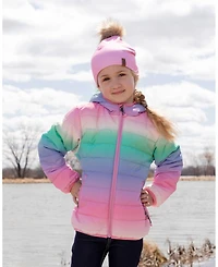 Deux par Big Girls Quilted Mid-Season Jacket Multicolor Gradient