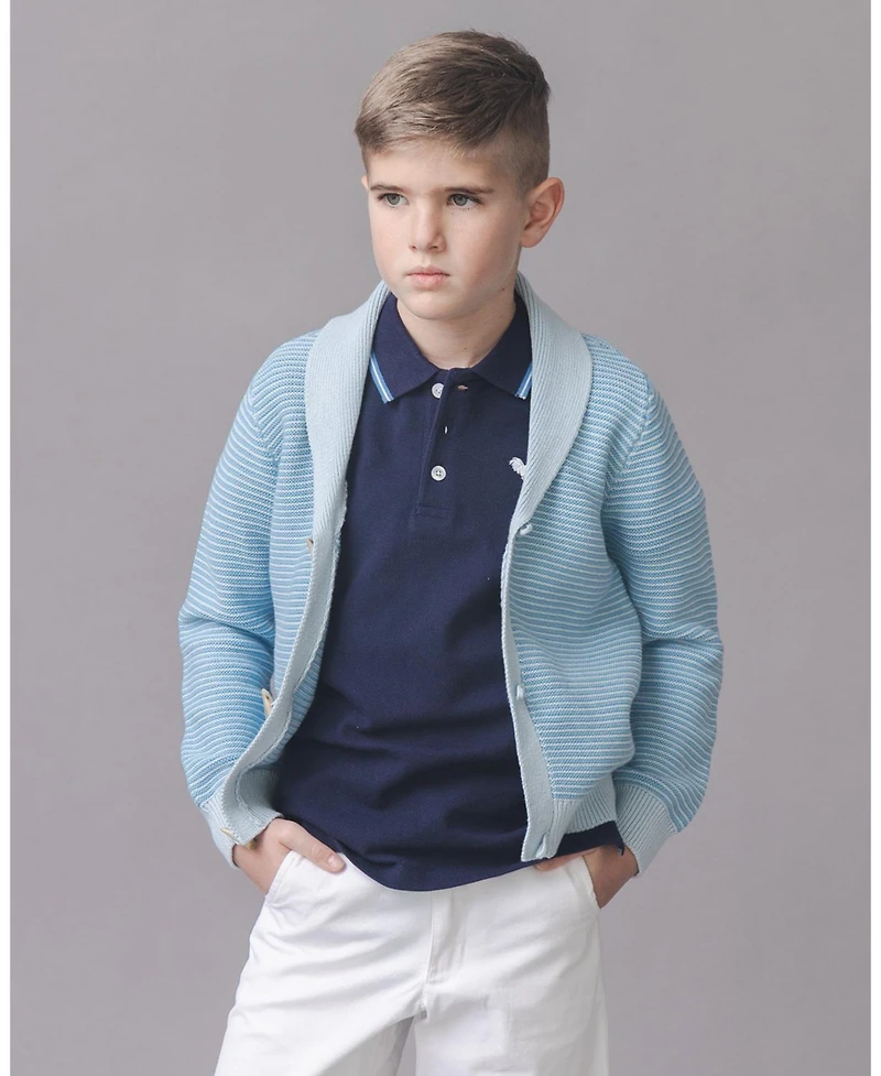 Hope & Henry Boys Organic Shawl Collar Cardigan Sweater