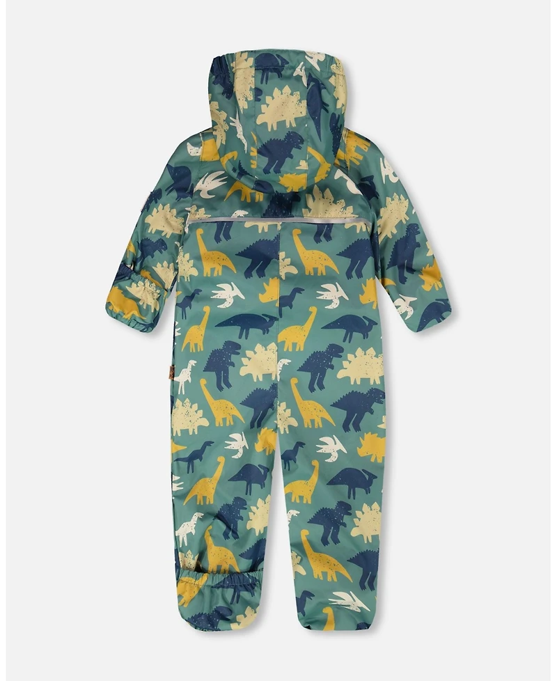 Deux par Baby Boys Mid-Season One-Piece Outerwear with Hat Dinosaur Print