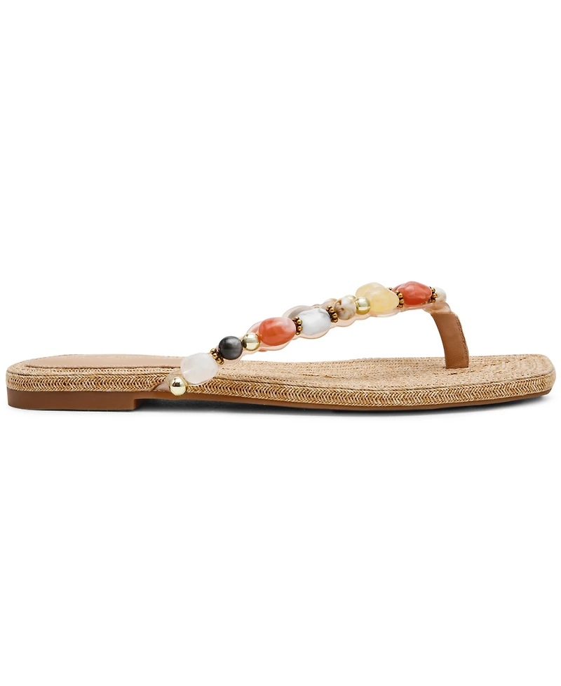 Steve Madden Women's Marble Embellished Square Toe Thong Sandals