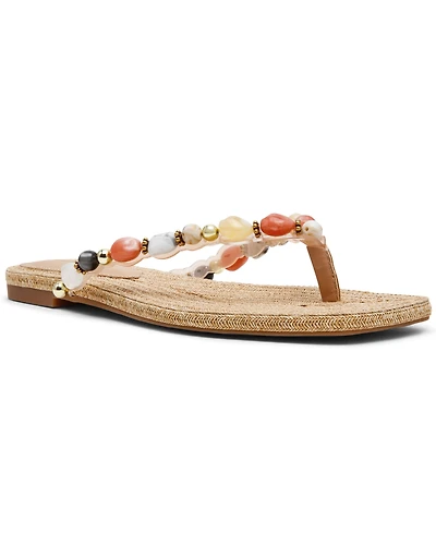 Steve Madden Women's Marble Embellished Square Toe Thong Sandals