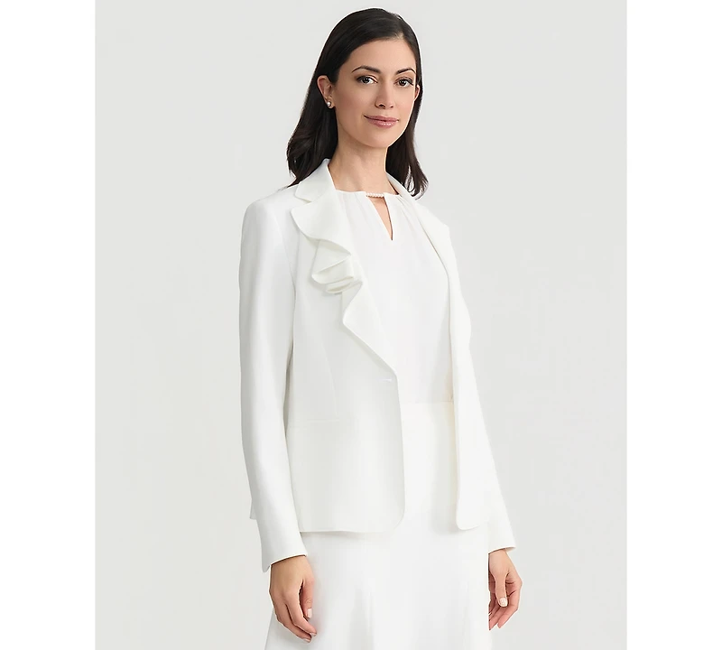 Kasper Women's Ruffle-Lapel One-Button Blazer