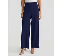 Kasper Women's Chiffon High-Rise Pull-On Wide-Leg Pants