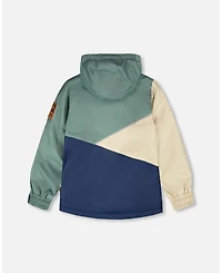 Deux par Boy Mid-Season Jacket Polyester Dark Green, Beige and Navy - Child