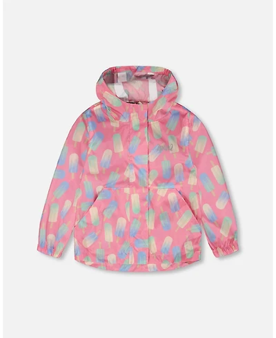 Deux par Girls Packable Windbreaker Polyester Lollipop Print