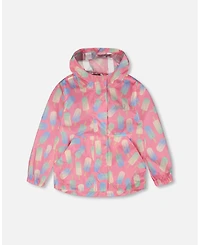 Deux par Girls Packable Windbreaker Polyester Lollipop Print