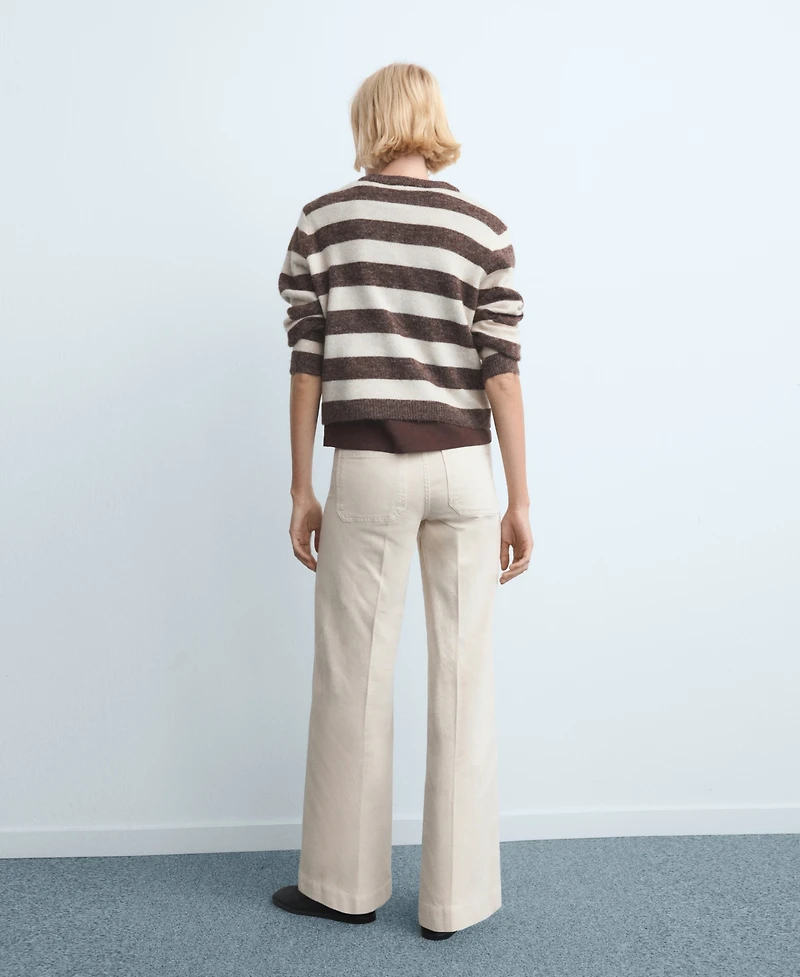 Mango Women's Pockets Wide-Leg Jeans