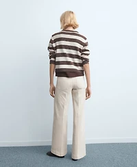 Mango Women's Pockets Wide-Leg Jeans