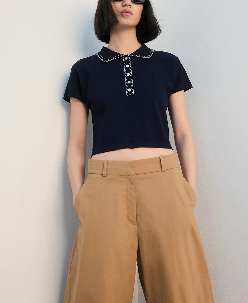 Mango Women's Stitching Detail Polo Neck Sweater