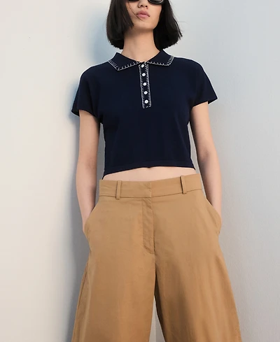 Mango Women's Stitching Detail Polo Neck Sweater