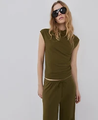 Mango Women's Elastic Waist Straight-Fit Pants