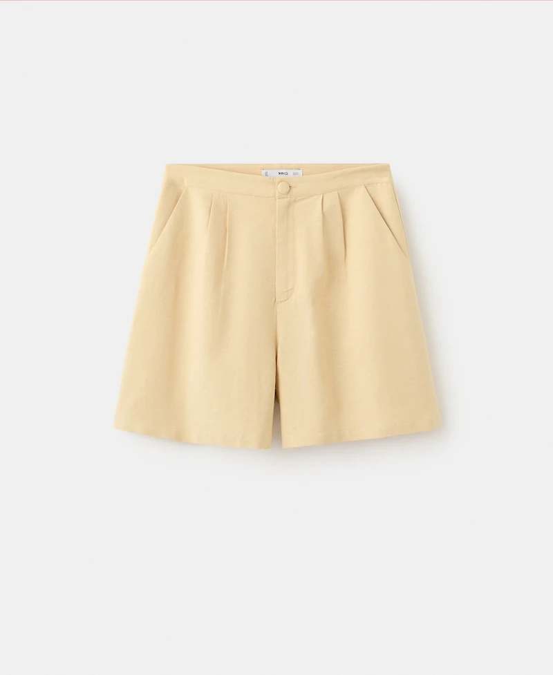 Mango Women's Straight Linen-Blend Shorts