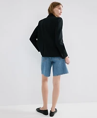 Mango Women's High-Waist Straight-Fit Denim Shorts