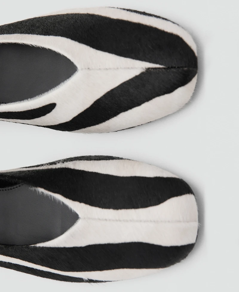 Mango Women's Fur And Bracelet Strap Leather Shoes