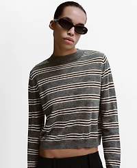 Mango Women's Knit Striped Sweater