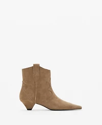 Mango Women's Kitten Heel Suede Ankle Boots