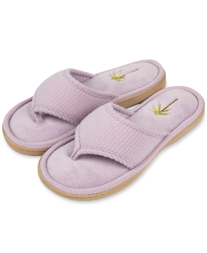 Isotoner Signature Women's Embroidered Seersucker Flip Flop Slippers