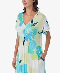 Ellen Tracy Women's Short-Sleeve Long Tunic Jersey Nightdress