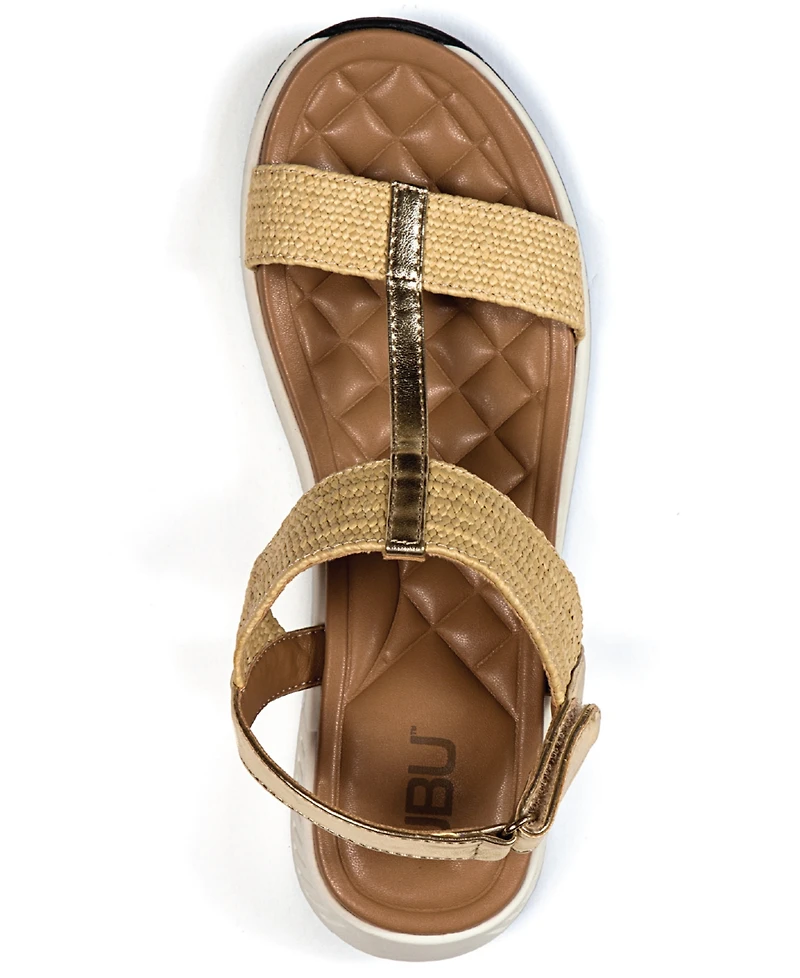 Jbu Women's Claire-Wide Round Toe Wedge Sandals