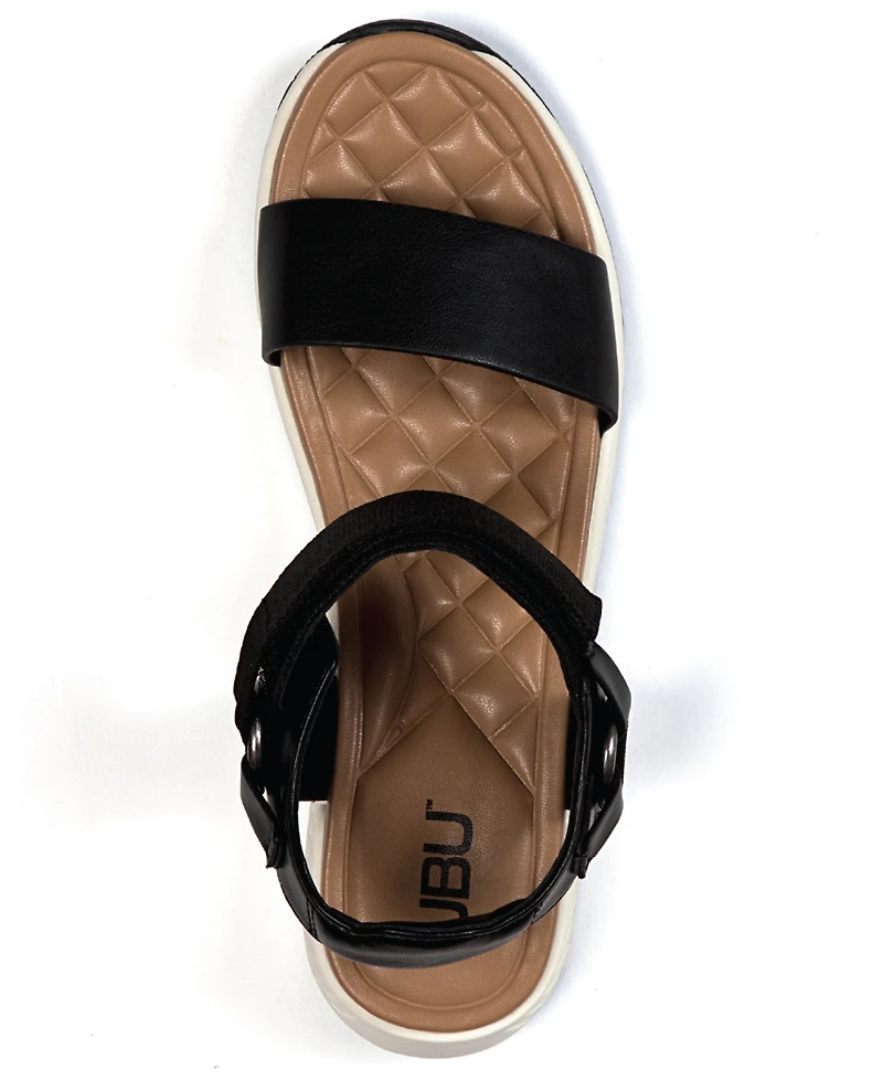 Jbu Women's Carrie-Wide Round Toe Wedge Sandals