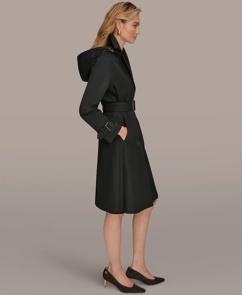 Donna Karan New York Women's Single Breasted Belted Trench Coat