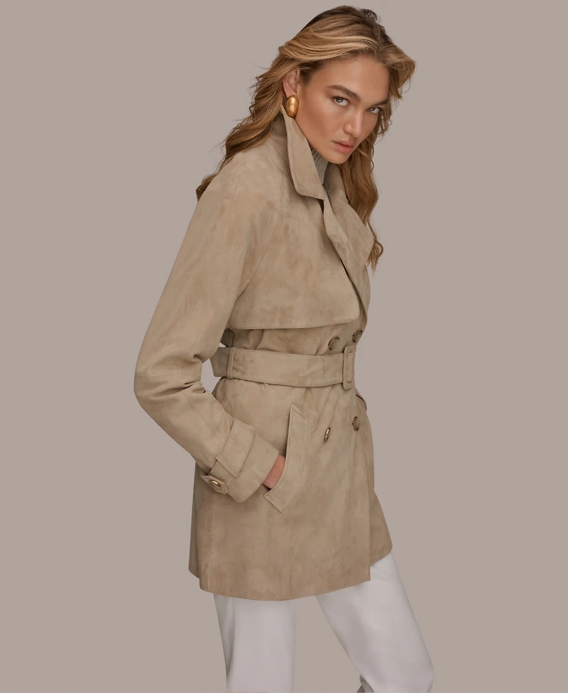 Donna Karan New York Women's Double Breasted Belted Trench Coat