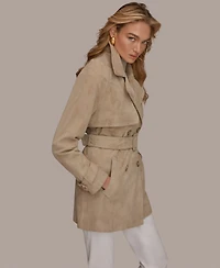 Donna Karan New York Women's Double Breasted Belted Trench Coat