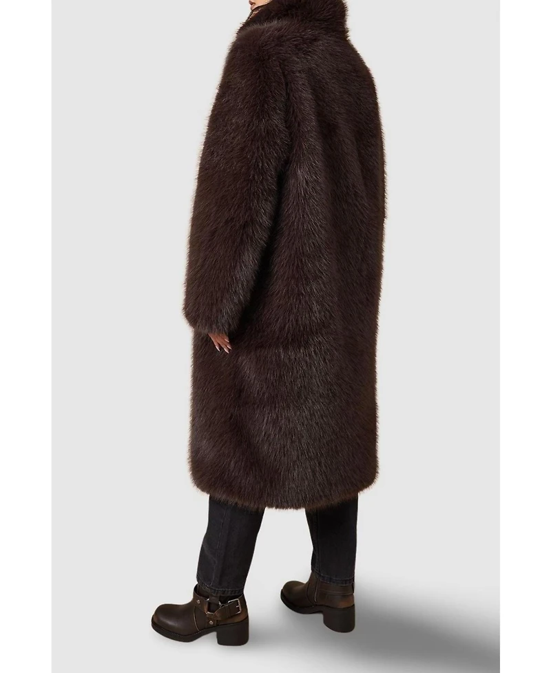 Oasis Women's Faux Fur Midi Coat