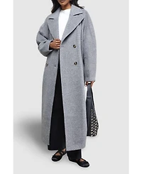 Warehouse Women's Oversized Pleat Back Detail Maxi Coat