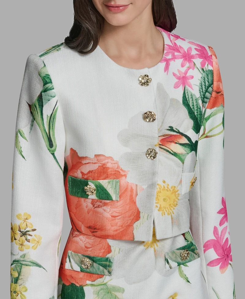 Karl Lagerfeld Paris Women's Spring Tweed Bolero Jacket