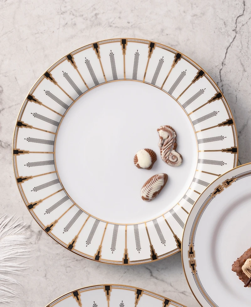 Noritake Empire Gold-Tone Dinner Plates, Set of 4