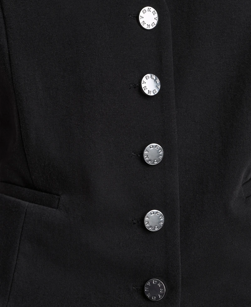 Dkny Women's Sleeveless V-Neck Arid Pique Vest