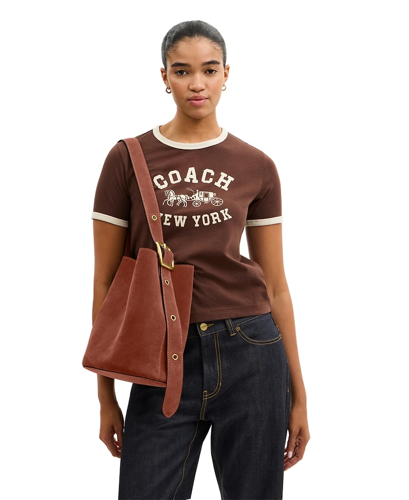 Coach Bleecker Medium Suede Bucket Bag