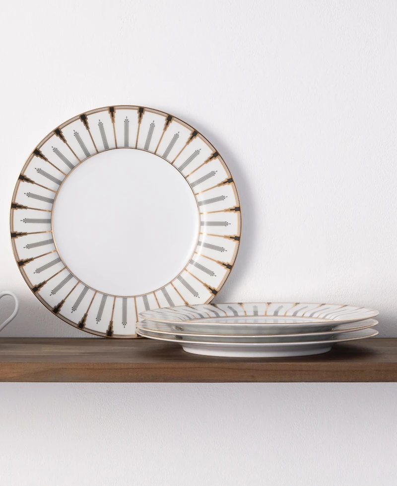 Noritake Empire Gold-Tone Dinner Plates, Set of 4