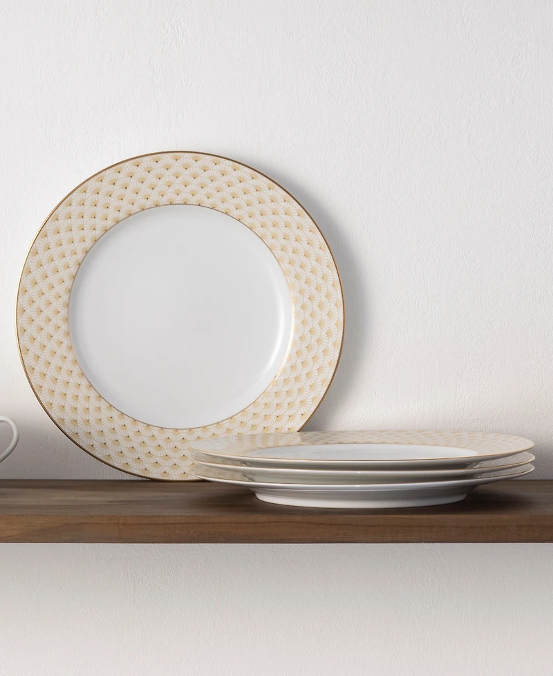 Noritake Trocadero Gold-Tone Dinner Plates, Set of 4
