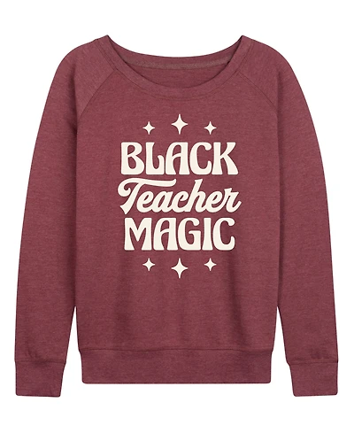 Hybrid Apparel Women's Instant Message Black Teacher Magic French Terry Long Sleeve T-shirt