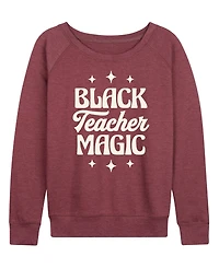 Hybrid Apparel Women's Instant Message Black Teacher Magic French Terry Long Sleeve T-shirt